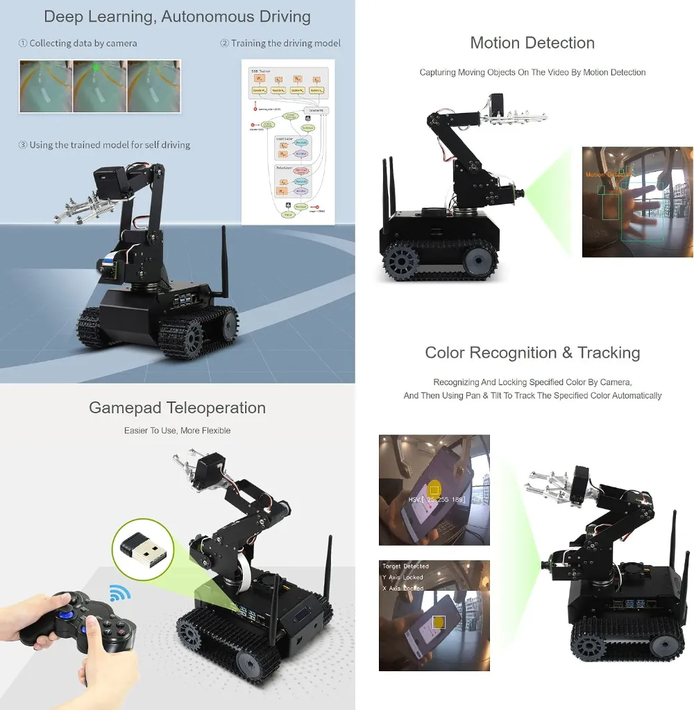 Waveshare JETANK AI Kit AI Tracked Mobile Robot AI Vision Robot Based On Jetson Nano Developer Kit (Included) with Micro SD Card 64GB 2.webp
