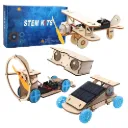 4-in-1 Wooden STEM Kit: Solar, Motorized, and Wind-Powered Projects