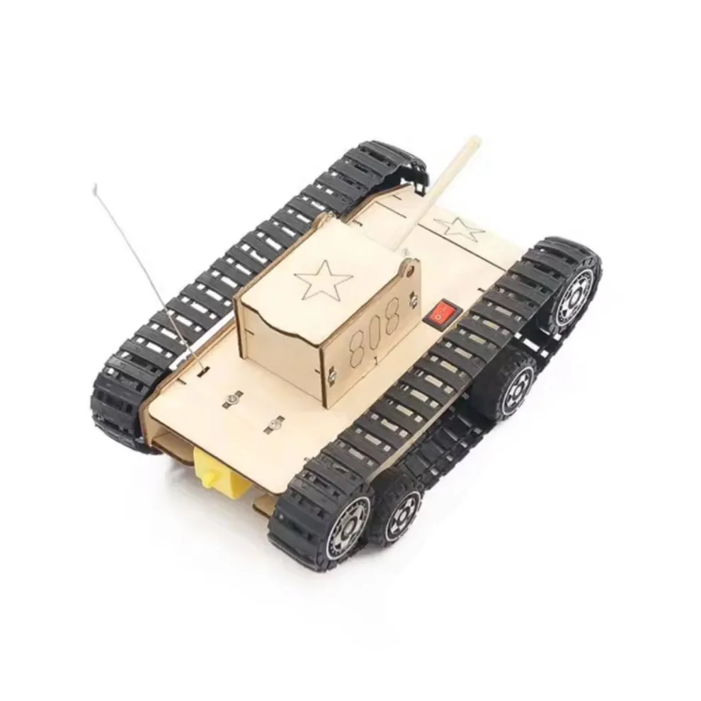 Performance Wooden DIY Electric Tank: STEM Robotics Construction Kit