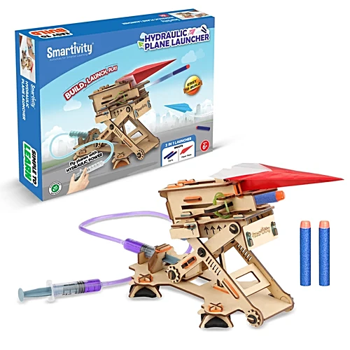 Smartivity 2-in-1 Hydraulic Plane & Dart Launcher – DIY STEM Construction Kit