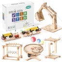 YUTIN STEM Science Kit – 5-in-1 Wooden Science & Engineering Building Set