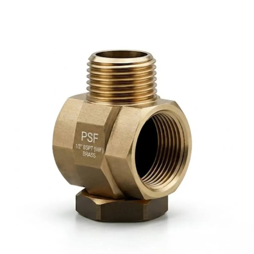 [RTX-0001] PSF Brass Central Adapter Male (M) Female (F) BSPT Pipe Fitting