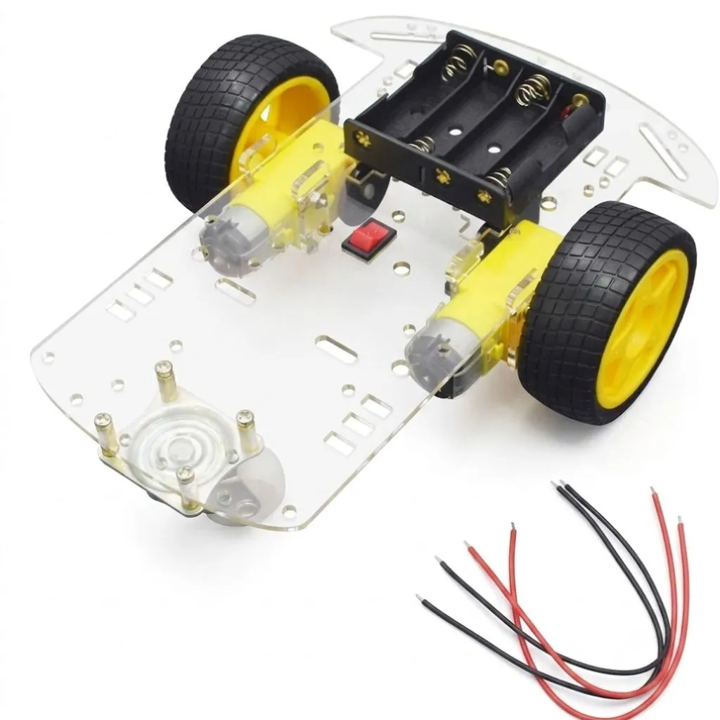 2WD Smart Robot Car Chassis Kit With Wheels DIY Robotics Car Platform for Arduino, Raspberry Pi & STEM Projects