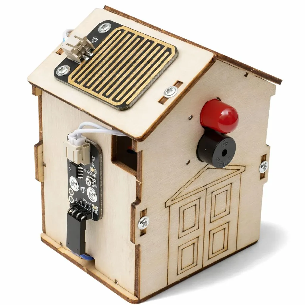 DIY Wooden Rain Detector Kit Wooden Water Drop Detection STEM Kit