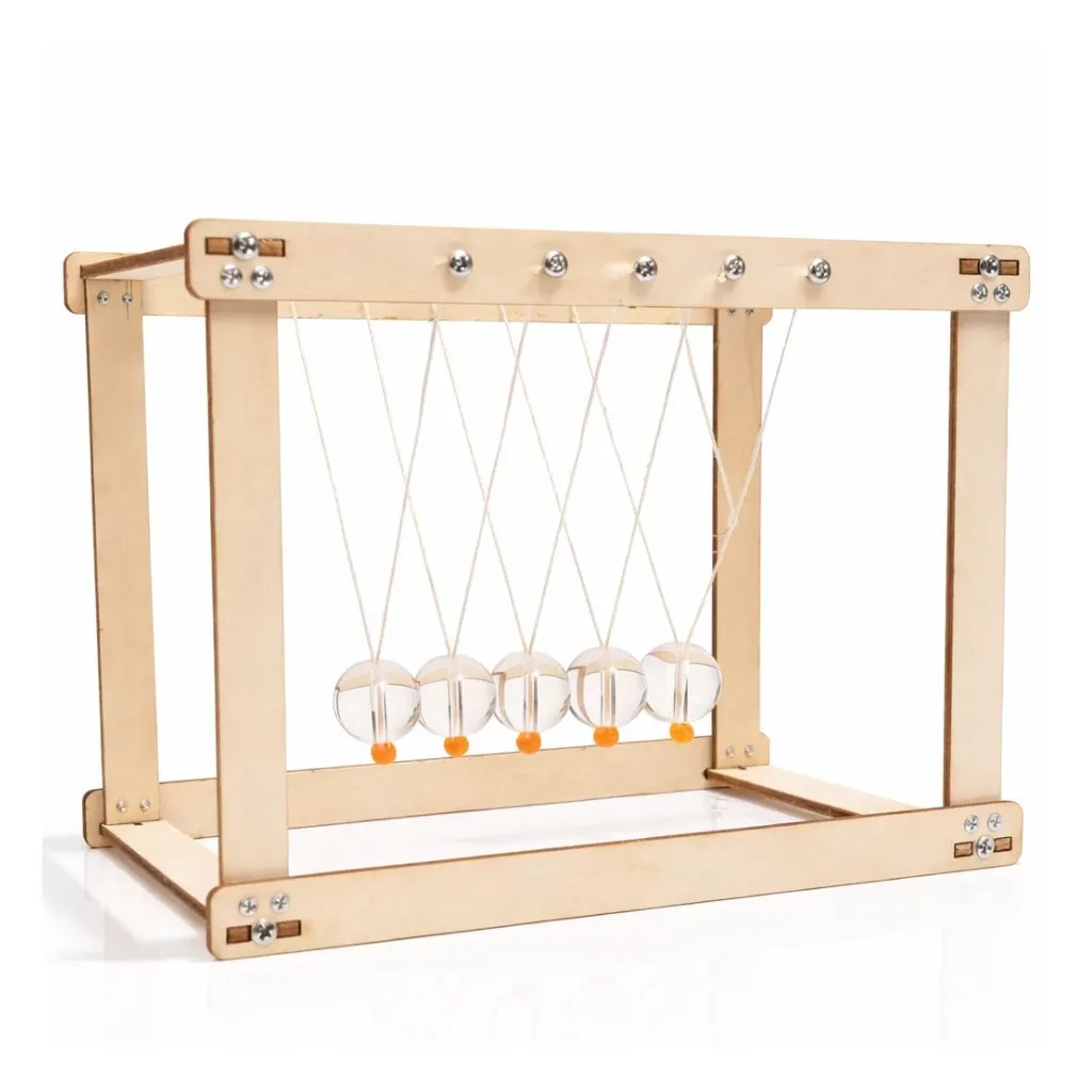 Newton's Cradle STEM Kit DIY Wooden Science Experiment Toy