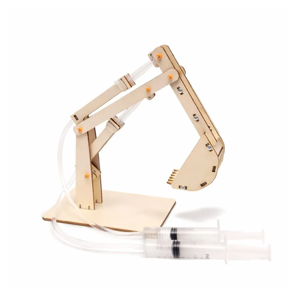 DIY Hydraulic Excavator STEM Kit Wooden Two Degree of Motion Kit